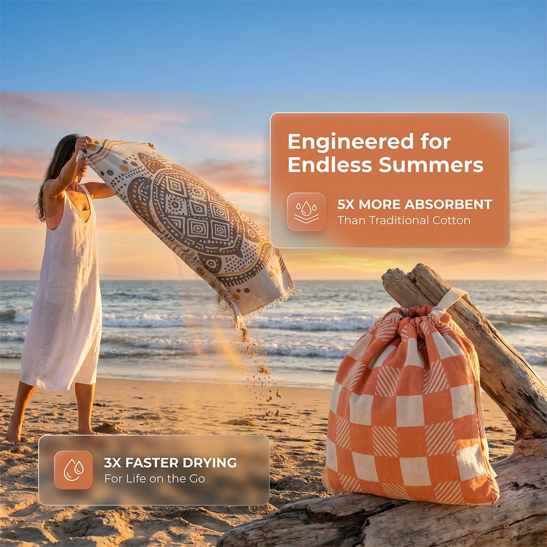 2-in-1 Beach Towel Backpack – Single Towel Bag