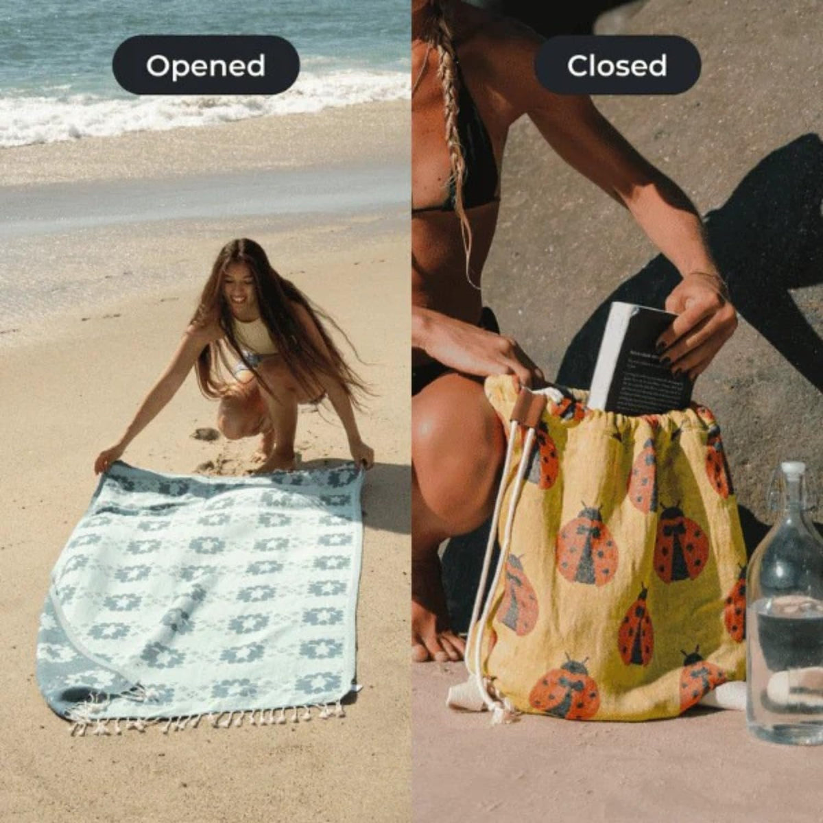 2-in-1 Beach Towel Backpack – Single Towel Bag