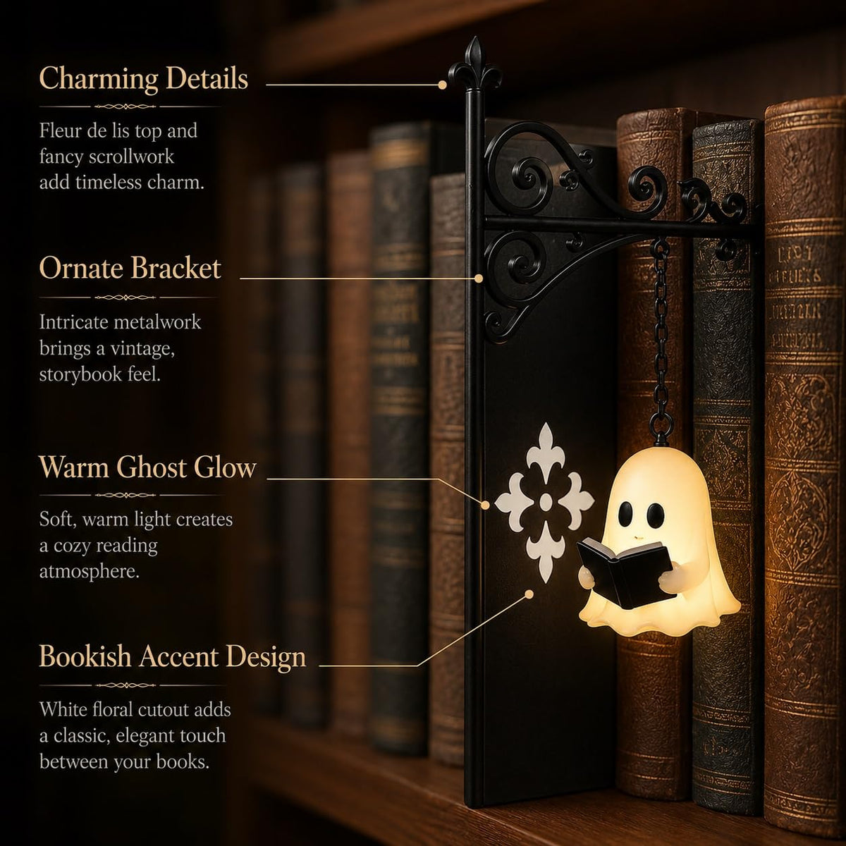 Library Lantern-Decorative Bookshelf Lighting, Miniature Hanging Shelf Lamp, Warm LED Nightlight, Reading Nook Literary Decor,Halloween decorations
