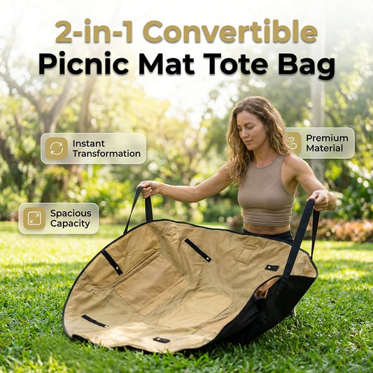🥳2026 HOT SALE🥳💞50K+ SOLD!🥳2-in-1 Convertible Picnic Mat Tote Bag