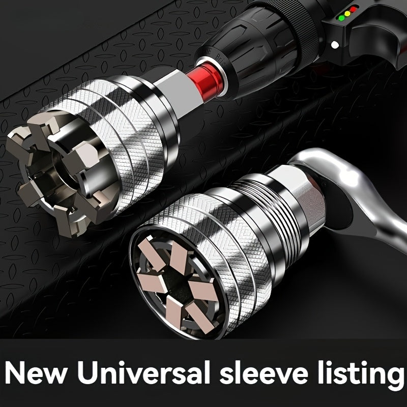 Multi-Function Universal Socket Wrench Tool - Universal Maintenance Tool, Adjustable Universal Socket Wrench, Universal Socket Tool for 3/8" Drive Ratchet Torque Wrench & Power Drill