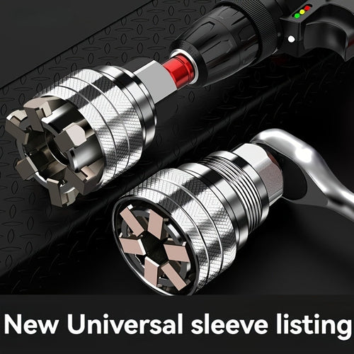 Multi-Function Universal Socket Wrench Tool - Universal Maintenance Tool, Adjustable Universal Socket Wrench, Universal Socket Tool for 3/8" Drive Ratchet Torque Wrench & Power Drill