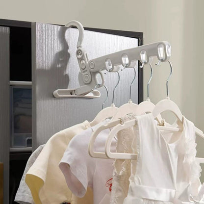 🧥📦 Foldable clothes hanger – 5 hooks, space-saving, perfect for travel!