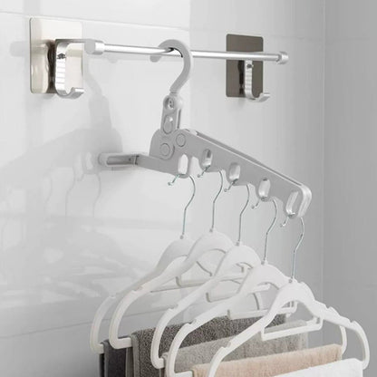 🧥📦 Foldable clothes hanger – 5 hooks, space-saving, perfect for travel!