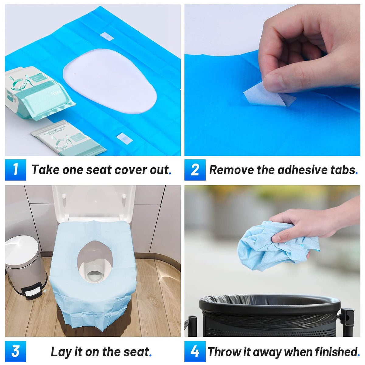 Toilet Seat Covers Disposable - Waterproof
