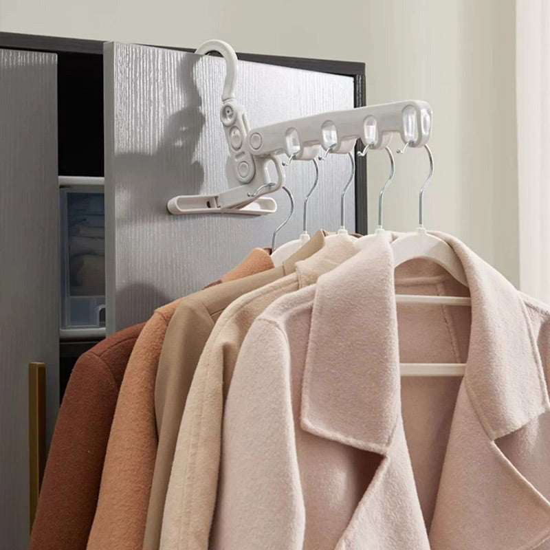 🧥📦 Foldable clothes hanger – 5 hooks, space-saving, perfect for travel!