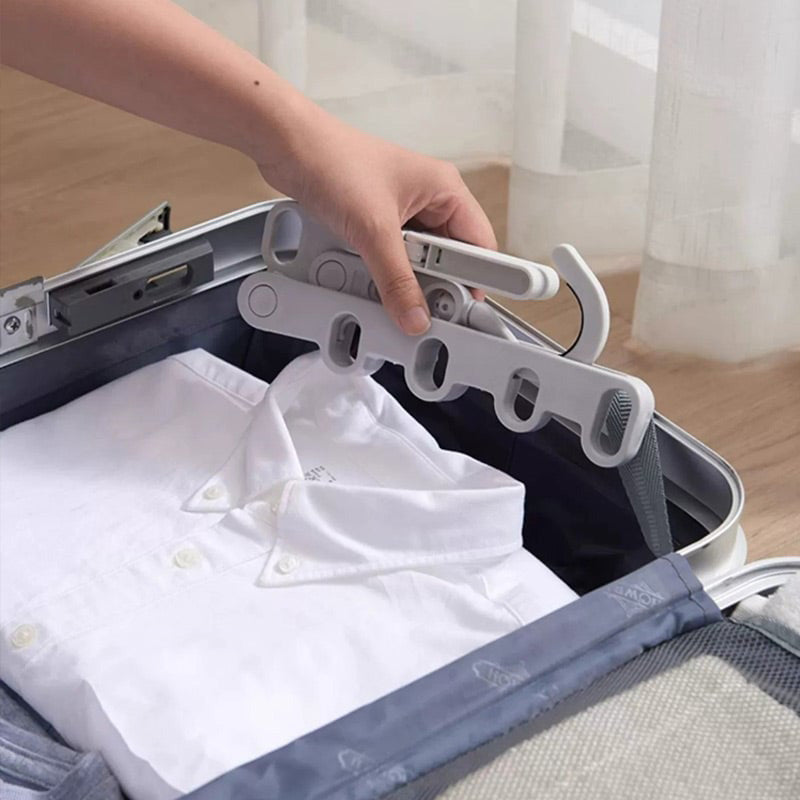 🧥📦 Foldable clothes hanger – 5 hooks, space-saving, perfect for travel!