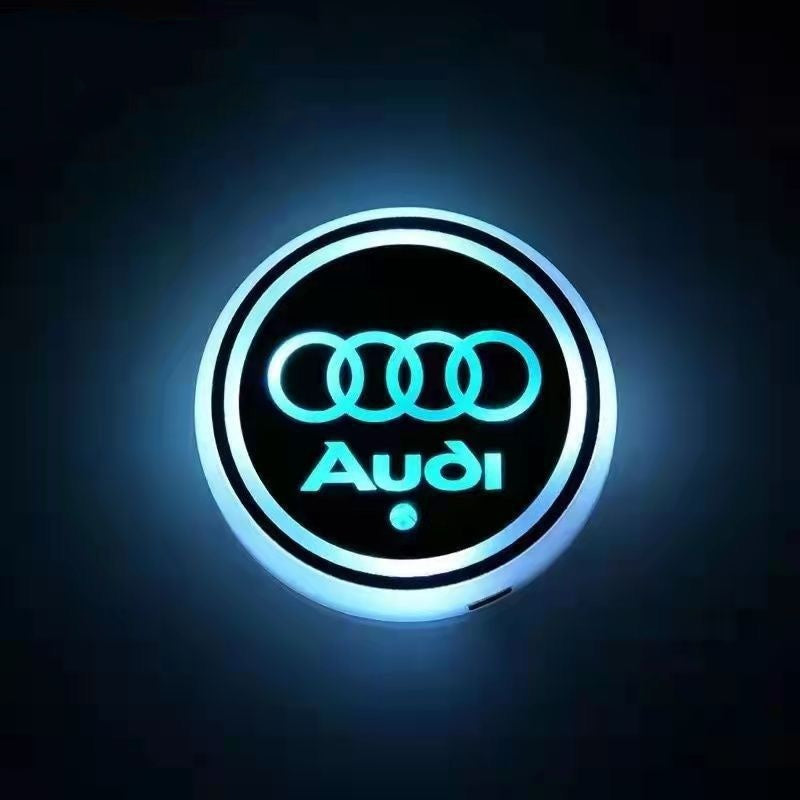 RGB LED Car Cup Coasters – 7-Color USB Rechargeable Car Cup Holder Lights