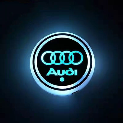 RGB LED Car Cup Coasters – 7-Color USB Rechargeable Car Cup Holder Lights