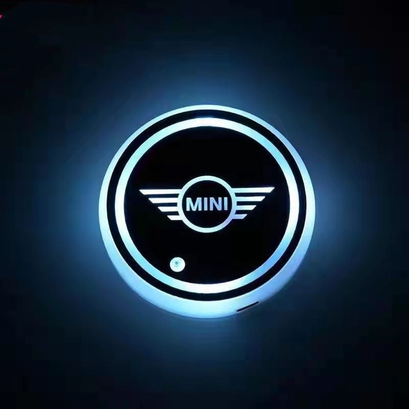 RGB LED Car Cup Coasters – 7-Color USB Rechargeable Car Cup Holder Lights