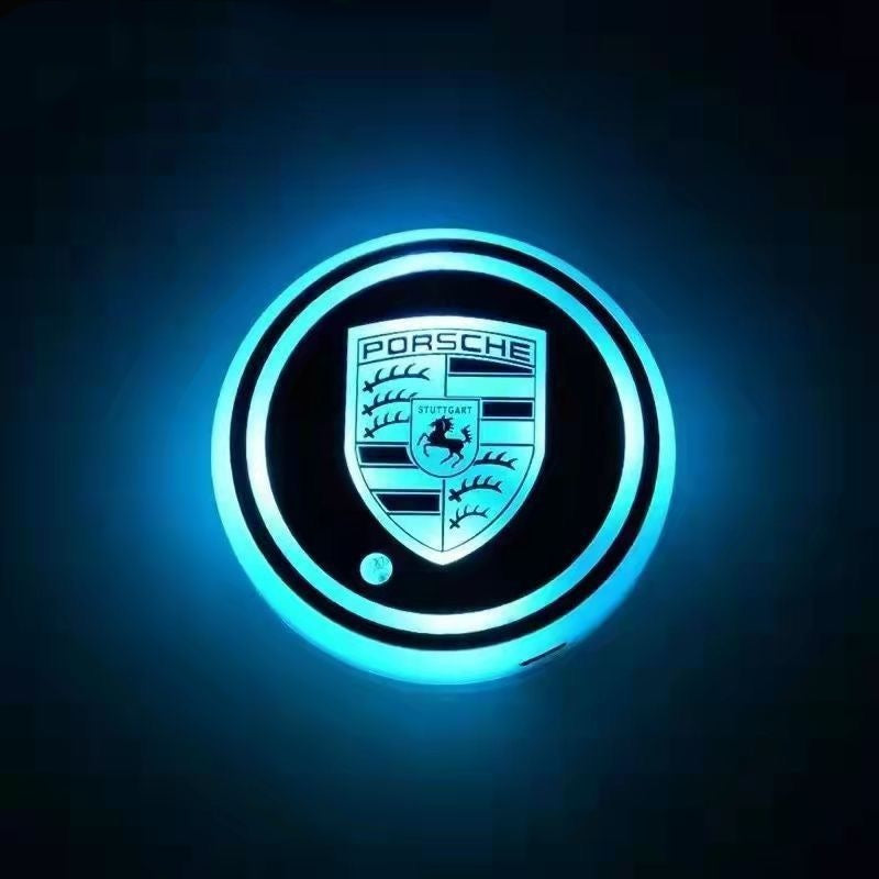 RGB LED Car Cup Coasters – 7-Color USB Rechargeable Car Cup Holder Lights