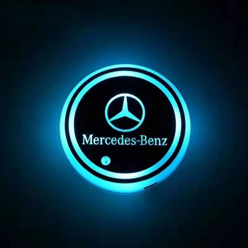 RGB LED Car Cup Coasters – 7-Color USB Rechargeable Car Cup Holder Lights