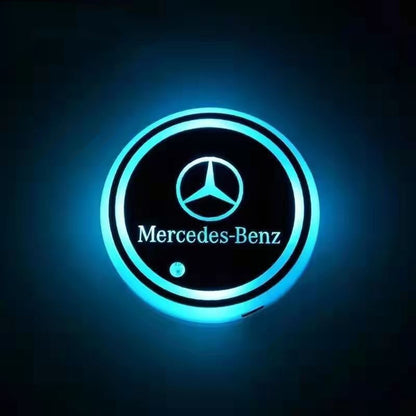 RGB LED Car Cup Coasters – 7-Color USB Rechargeable Car Cup Holder Lights