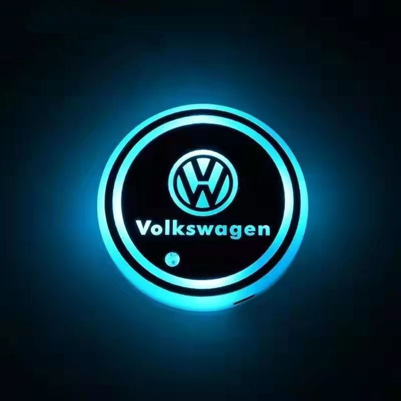 RGB LED Car Cup Coasters – 7-Color USB Rechargeable Car Cup Holder Lights