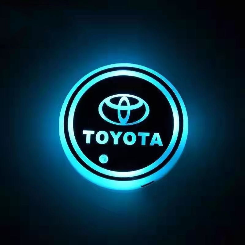RGB LED Car Cup Coasters – 7-Color USB Rechargeable Car Cup Holder Lights