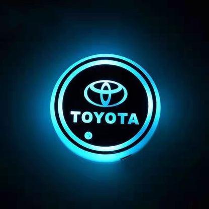 RGB LED Car Cup Coasters – 7-Color USB Rechargeable Car Cup Holder Lights