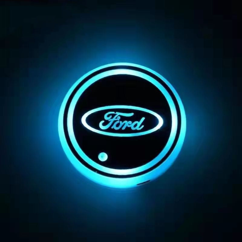 RGB LED Car Cup Coasters – 7-Color USB Rechargeable Car Cup Holder Lights