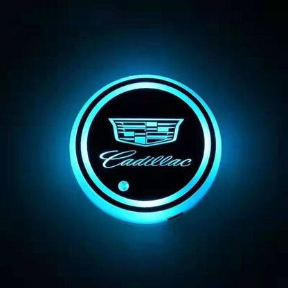 RGB LED Car Cup Coasters – 7-Color USB Rechargeable Car Cup Holder Lights