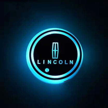RGB LED Car Cup Coasters – 7-Color USB Rechargeable Car Cup Holder Lights