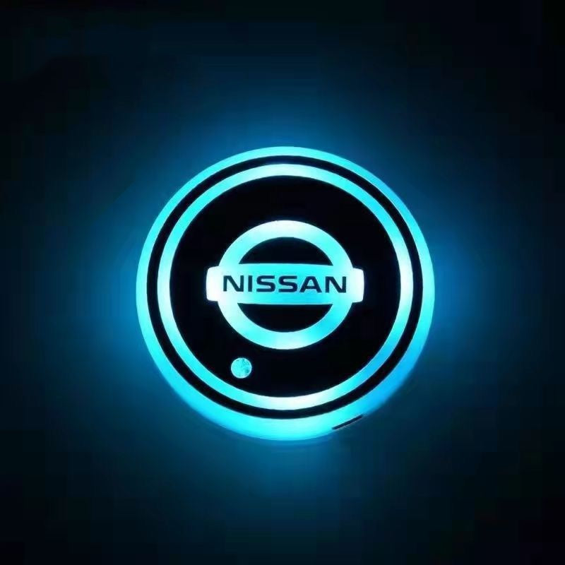 RGB LED Car Cup Coasters – 7-Color USB Rechargeable Car Cup Holder Lights