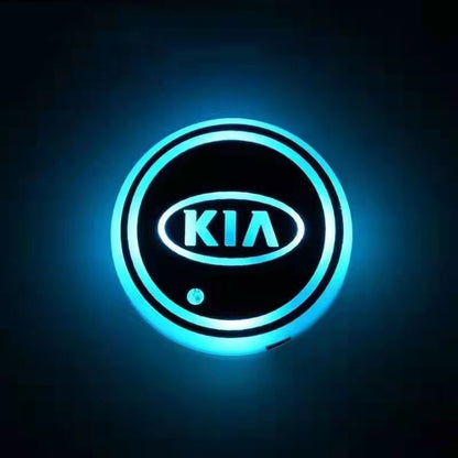 RGB LED Car Cup Coasters – 7-Color USB Rechargeable Car Cup Holder Lights