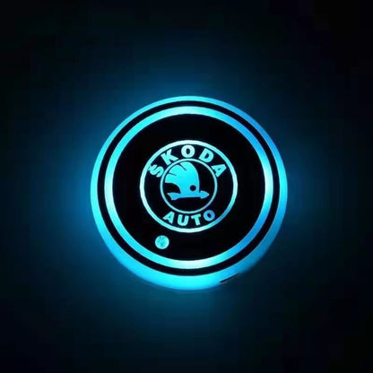 RGB LED Car Cup Coasters – 7-Color USB Rechargeable Car Cup Holder Lights