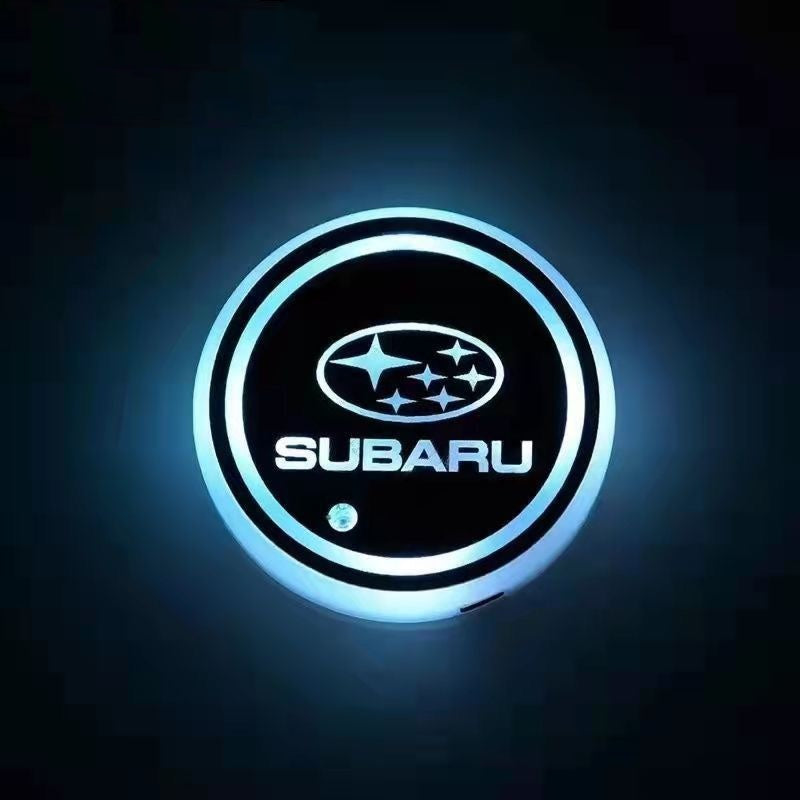 RGB LED Car Cup Coasters – 7-Color USB Rechargeable Car Cup Holder Lights