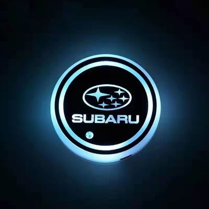 RGB LED Car Cup Coasters – 7-Color USB Rechargeable Car Cup Holder Lights