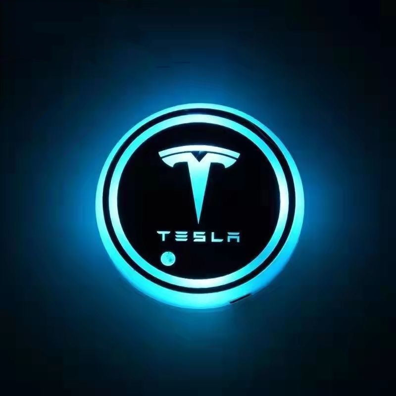 RGB LED Car Cup Coasters – 7-Color USB Rechargeable Car Cup Holder Lights