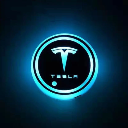 RGB LED Car Cup Coasters – 7-Color USB Rechargeable Car Cup Holder Lights