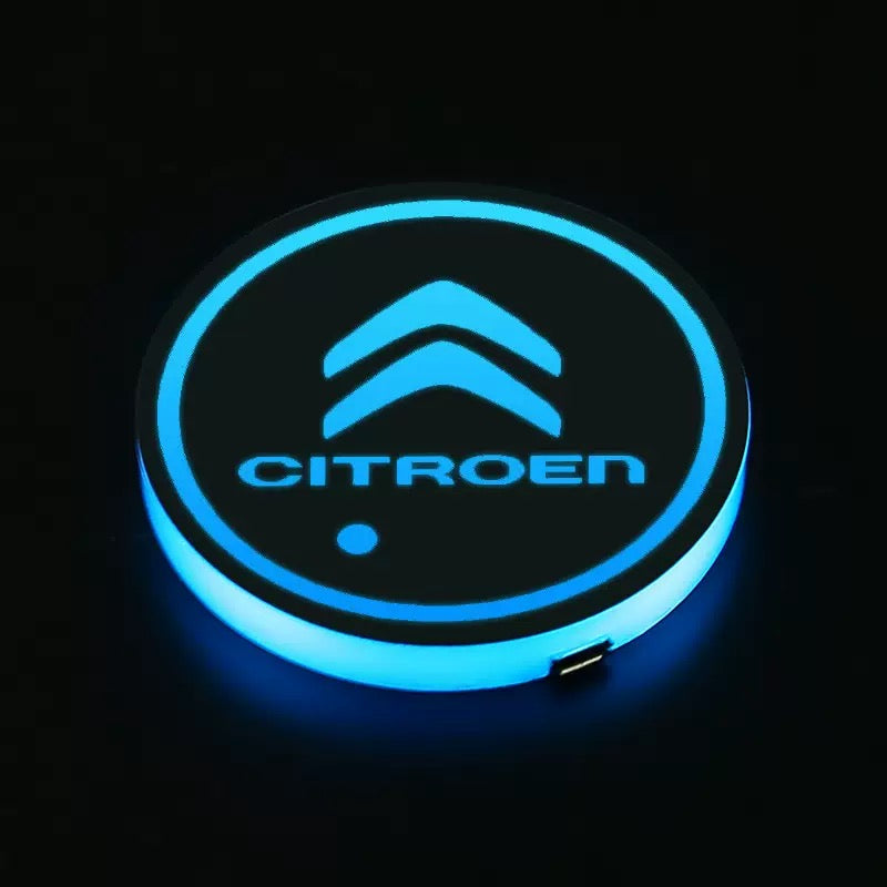 RGB LED Car Cup Coasters – 7-Color USB Rechargeable Car Cup Holder Lights