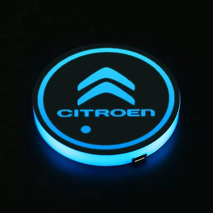 RGB LED Car Cup Coasters – 7-Color USB Rechargeable Car Cup Holder Lights