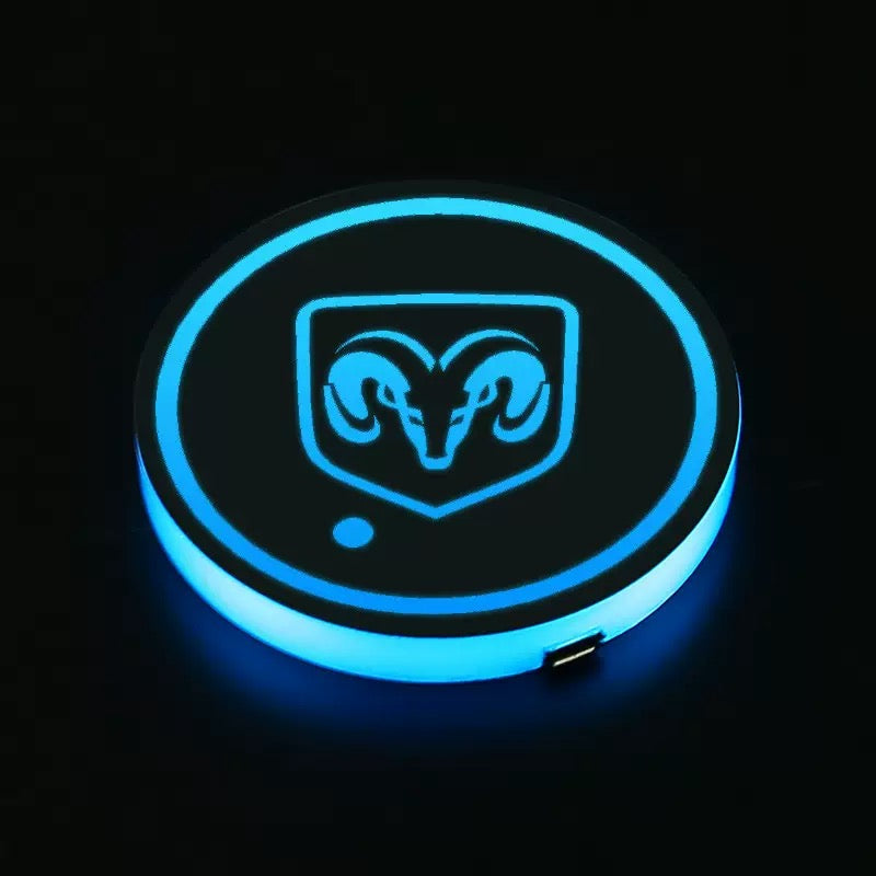 RGB LED Car Cup Coasters – 7-Color USB Rechargeable Car Cup Holder Lights