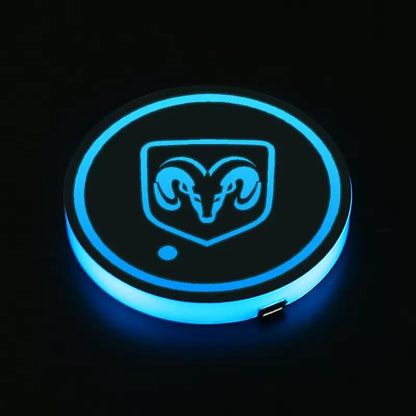 RGB LED Car Cup Coasters – 7-Color USB Rechargeable Car Cup Holder Lights