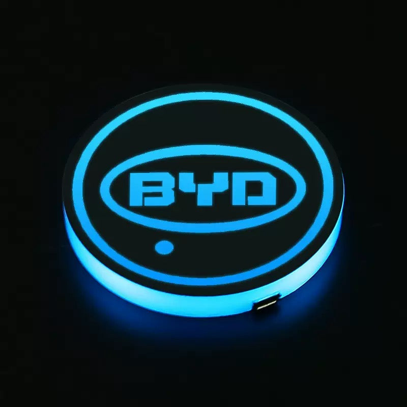 RGB LED Car Cup Coasters – 7-Color USB Rechargeable Car Cup Holder Lights