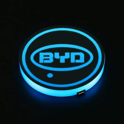 RGB LED Car Cup Coasters – 7-Color USB Rechargeable Car Cup Holder Lights