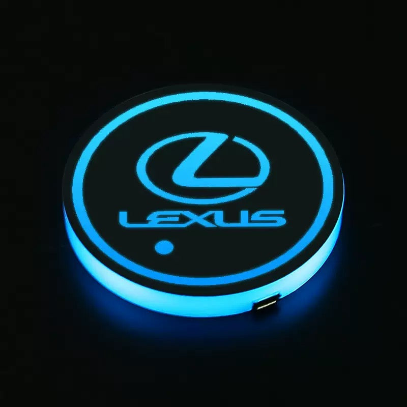 RGB LED Car Cup Coasters – 7-Color USB Rechargeable Car Cup Holder Lights