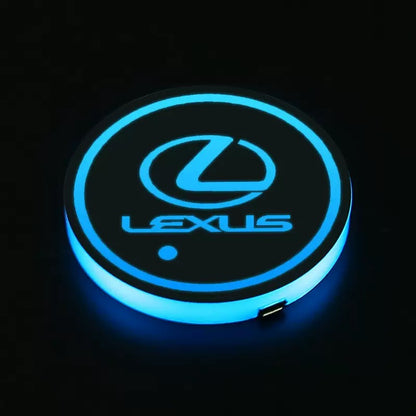RGB LED Car Cup Coasters – 7-Color USB Rechargeable Car Cup Holder Lights