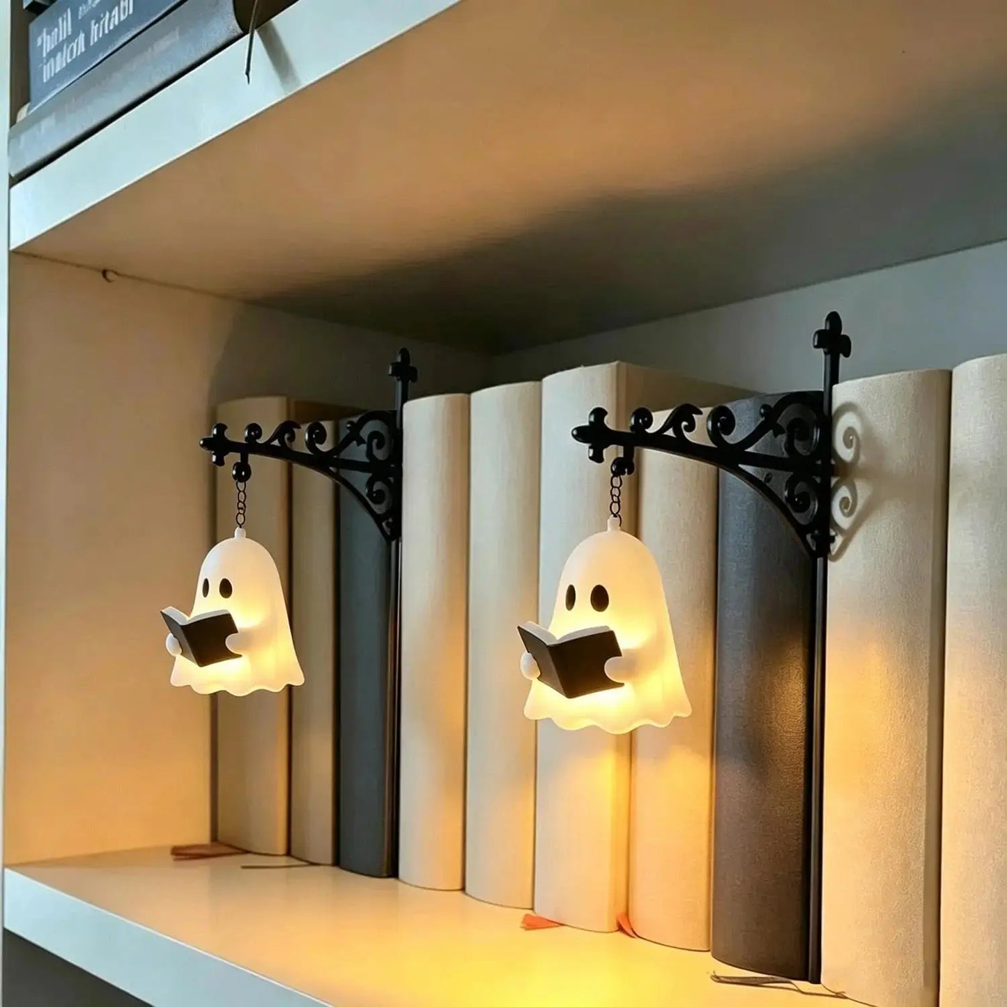 Library Lantern-Decorative Bookshelf Lighting, Miniature Hanging Shelf Lamp, Warm LED Nightlight, Reading Nook Literary Decor,Halloween decorations