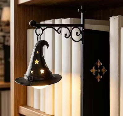 Library Lantern-Decorative Bookshelf Lighting, Miniature Hanging Shelf Lamp, Warm LED Nightlight, Reading Nook Literary Decor,Halloween decorations