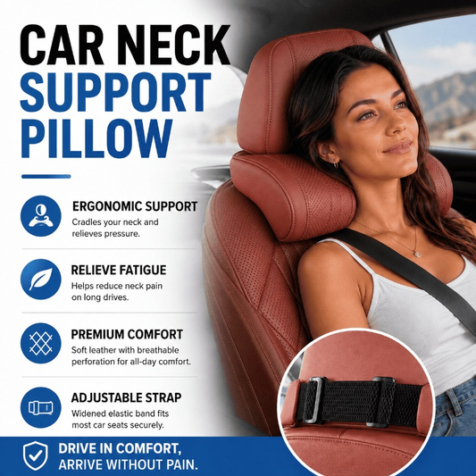 🚗💤 Relieve DrivingFatigue! UniversalMemory Foam CarHeadrest Neck Pillow,Ergonomic Support AutoNeck Cushion for LongRoad Trips