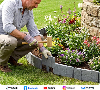 10-Piece Stone-Look Decorative Garden Edging Set