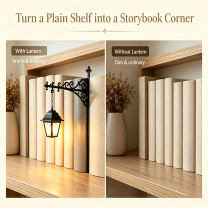 Library Lantern-Decorative Bookshelf Lighting, Miniature Hanging Shelf Lamp, Warm LED Nightlight, Reading Nook Literary Decor,Halloween decorations