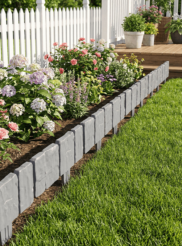 10-Piece Stone-Look Decorative Garden Edging Set