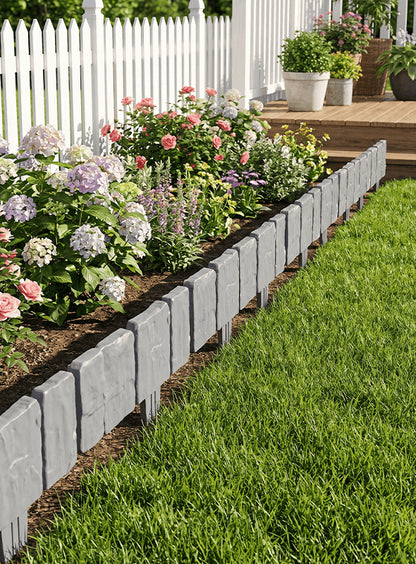 10-Piece Stone-Look Decorative Garden Edging Set