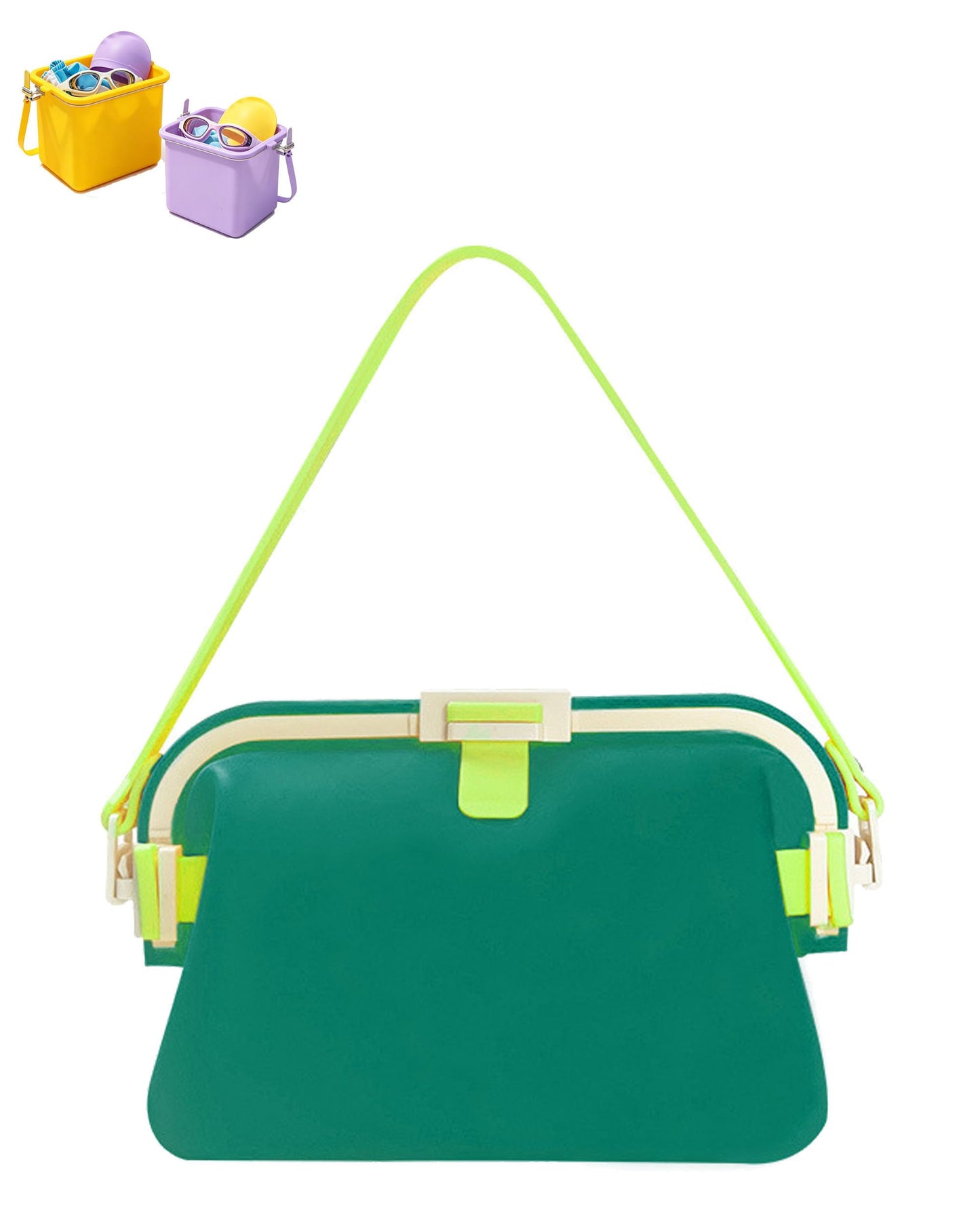 Women's Beach Tote | Silicone Pool Fashion Gym Bag | Silky PA66 nylon , Foldable , Waterproof , Sandproof , Heat-Resistant , Three-Buckle Design