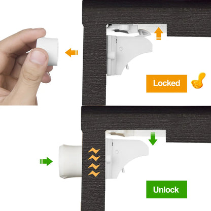 Baby Proofing Magnetic Cabinet Locks and Mom Tested Child Safety Latches includes Magnet Keys and 2 installation cradles designed for reuse on multiple locks